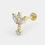 Clear Crystal Charm Triple Marquise