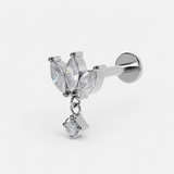 Clear Crystal Charm Triple Marquise
