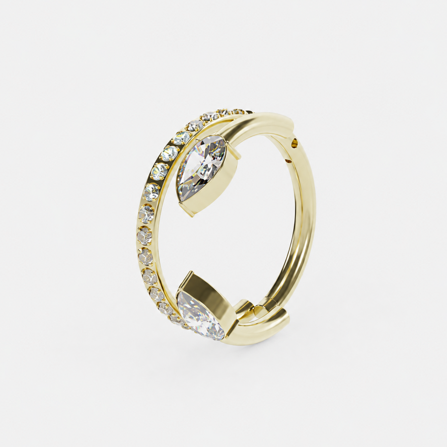 Eclipse titanium clicker hoop in gold