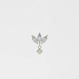 Clear Crystal Charm Triple Marquise