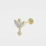 Clear Crystal Charm Triple Marquise