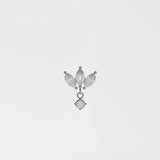 Clear Crystal Charm Triple Marquise