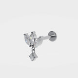 Clear Crystal Charm Triple Marquise