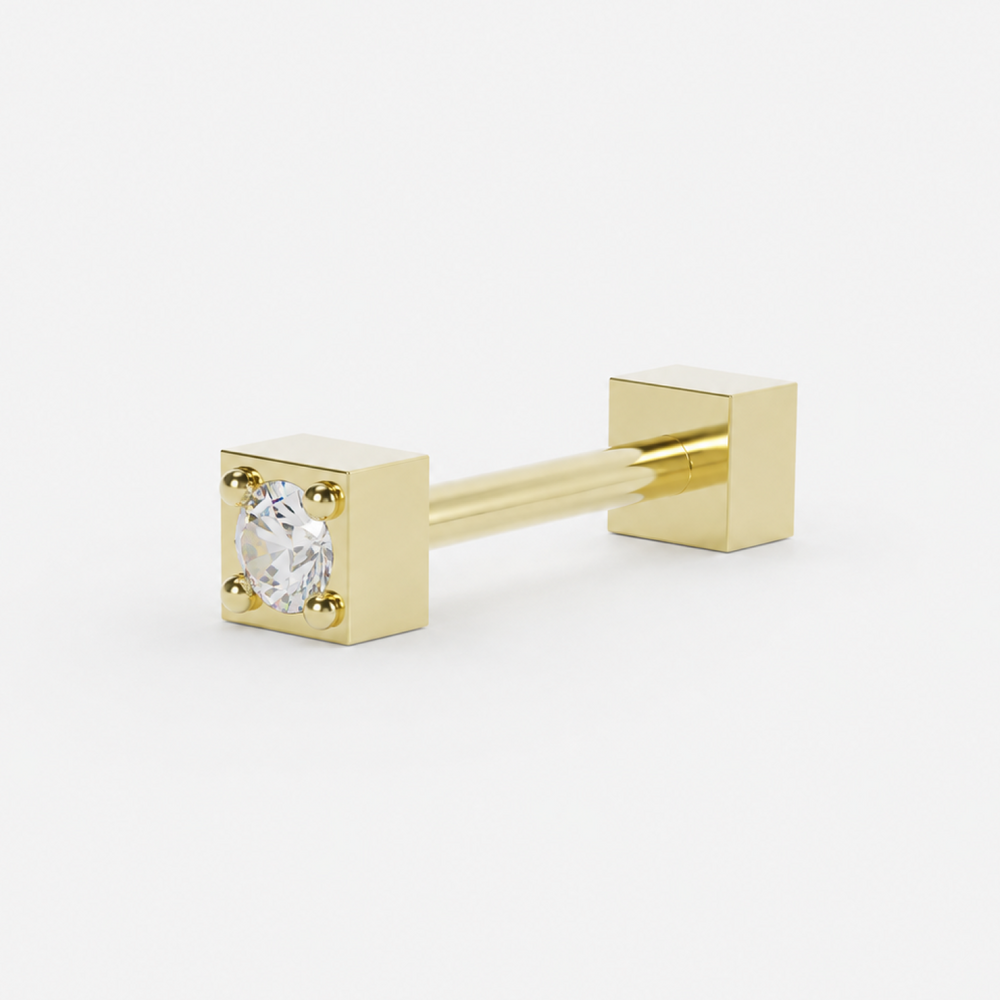 Reversible Earring - Square bezel