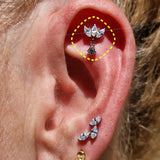 Clear Crystal Charm Triple Marquise