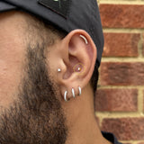 Reversible Earring - Square bezel