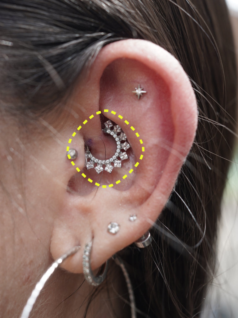 Sunburst clicker worn on the ear
